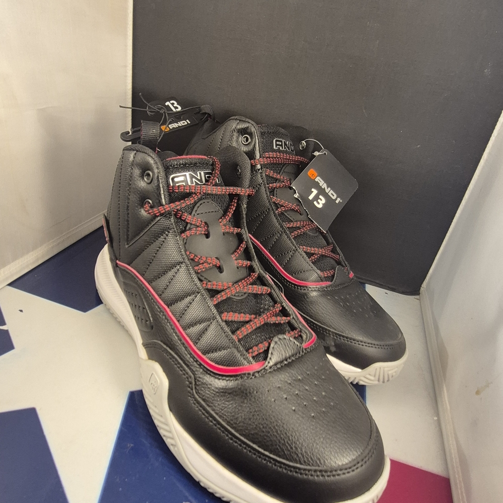 AND1 Men's Black and Red Athletic Shoes